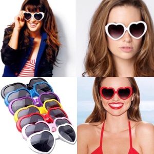 🌞ASSORTED COLOR ❤️ SHAPE VINTAGE LOOK SUNGLASSES